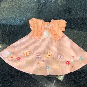 24 months Youngland Pink Gingham Dress with Peach Bolero